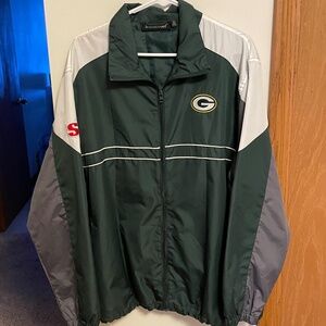 Men's Like New Green Bay Packer Windbreaker Jacket Size XL
